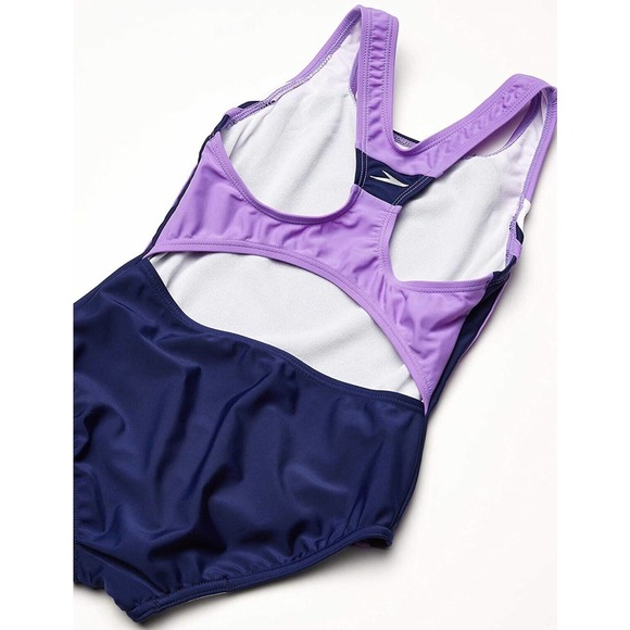 Speedo Girl's Size 12 Sweet Taro Purple One Piece Infinity Splice Swimsuit NWT - Picture 2 of 13